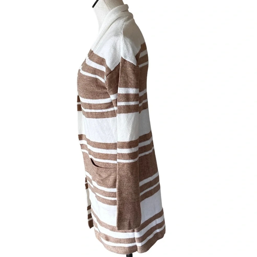 NWOT BANANA REPUBLIC Striped Relax Fit Open Front Cardigan Pockets